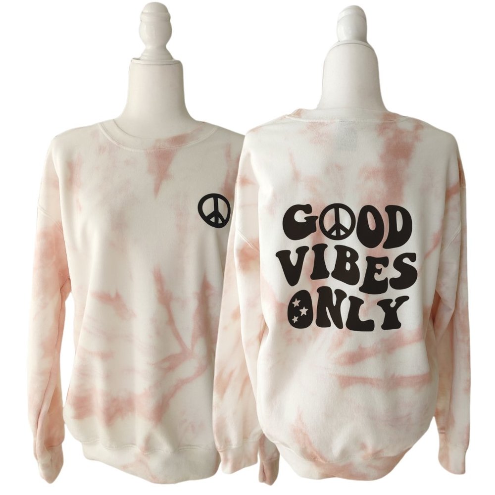Tie-Dye Good Vibes Only Crewneck Sweatshirt